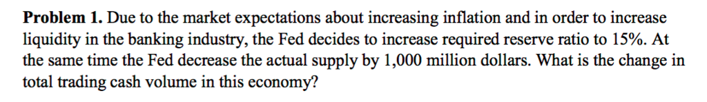 Problem 1. Due to the market expectations about increasing inflation and