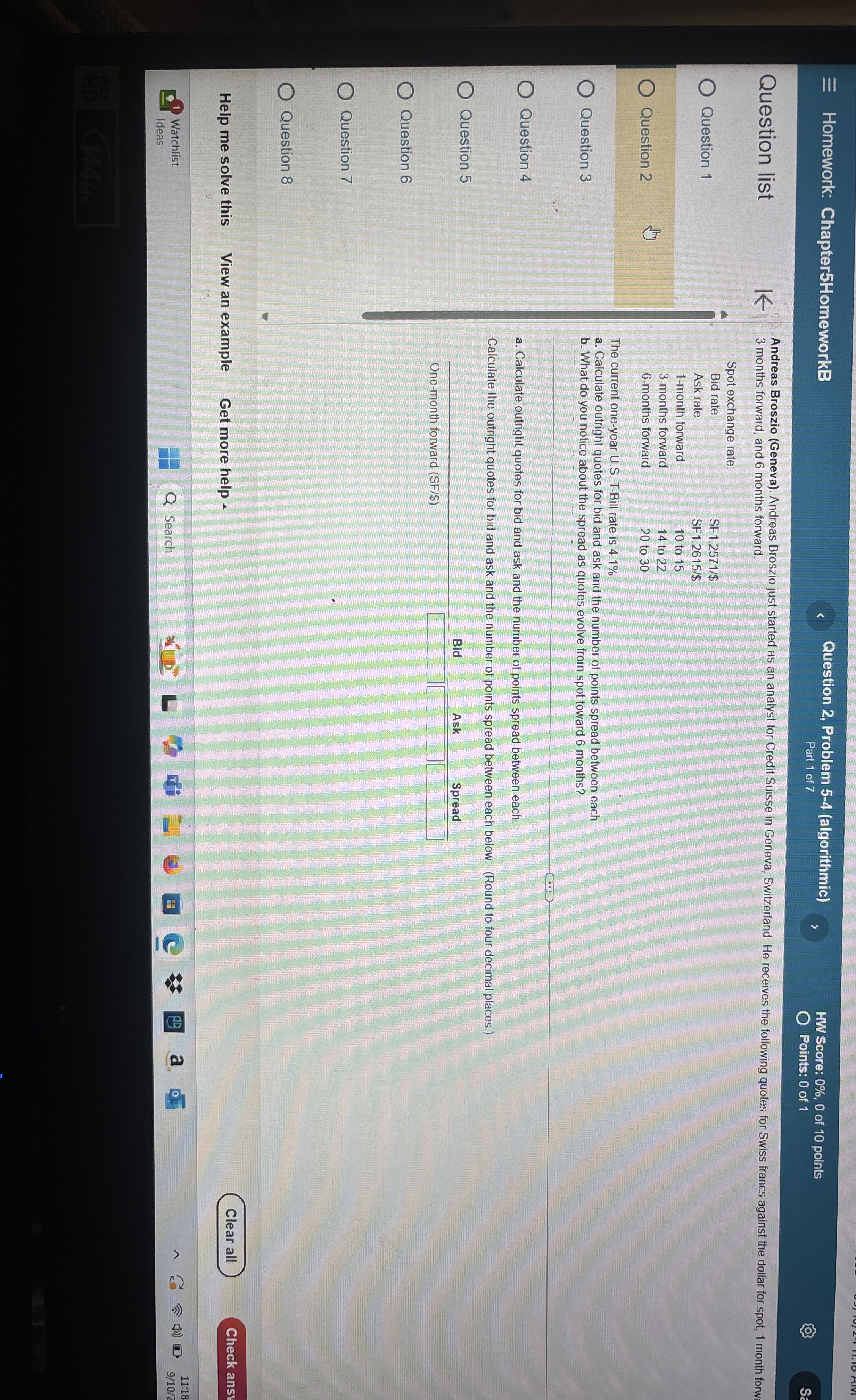  Homework: Chapter5HomeworkB Question 2, Problem 5-4(algorithmic) HW Score: 0%,0 of 10