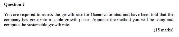 Ans Q2 using the information given Information: Question 2 You are required