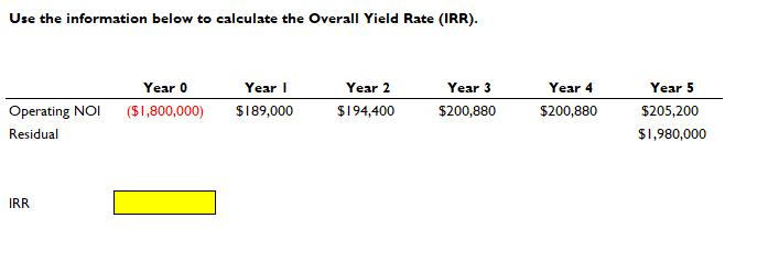 USE EXCEL please show formula Use the information below to calculate