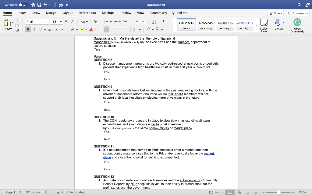Mailings Review View Grammarly Tell me e Share 0 Comments X Arial