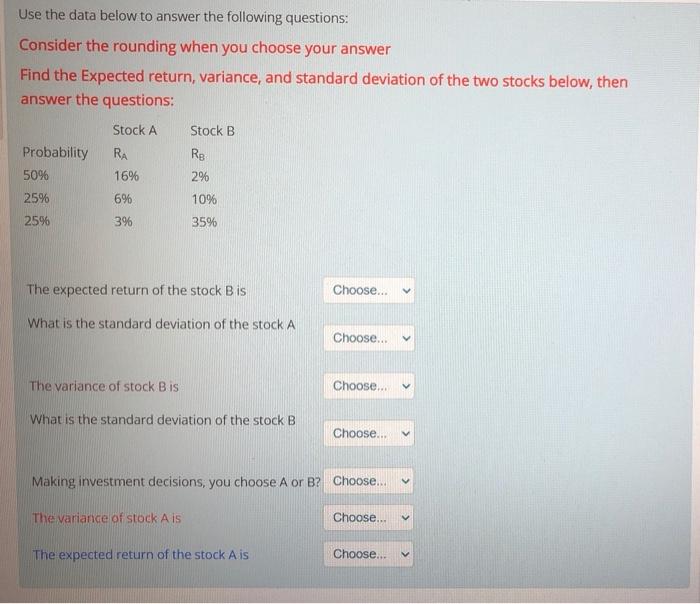 Use the data below to answer the following questions: Consider the
