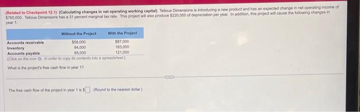  (Rolated to Checkpoint 12.1) (Calculating changes in net operating working capital)