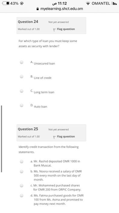 21 Not yet answered Marked out of 1.00 p Flag question Which