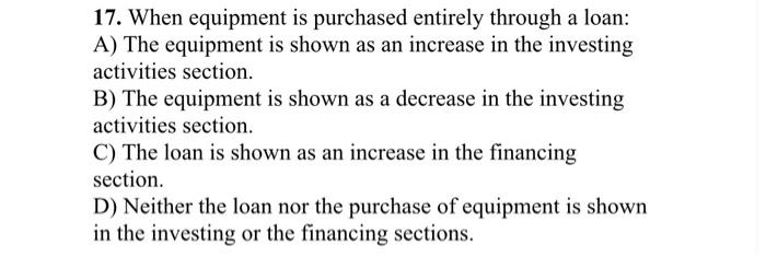 please as soon as possible, i will upvote 17. When equipment is