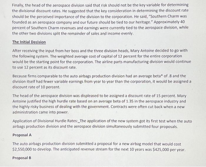 form. Southern Charm, Inc. As the three division managers of Southern Charm,