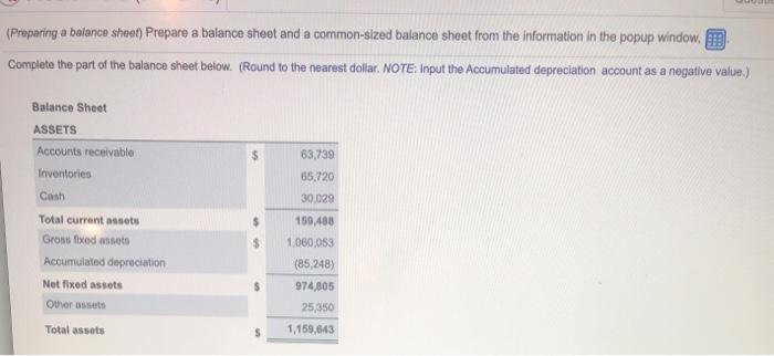  2:5 two missing boxes (Preparing a balance sheet Prepare a balance