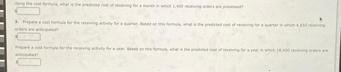 from the One Used to Develop a cost Formula Famsworth Company has