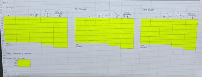 percent yield to maturity selling at par. A) Calculate the duration if