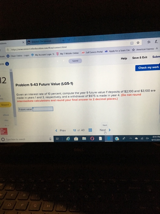  Help Save &Exit Subm Saved rm Check my work 12 Problem