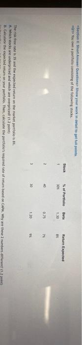  Section Short Answer Questions how your work in detail to get