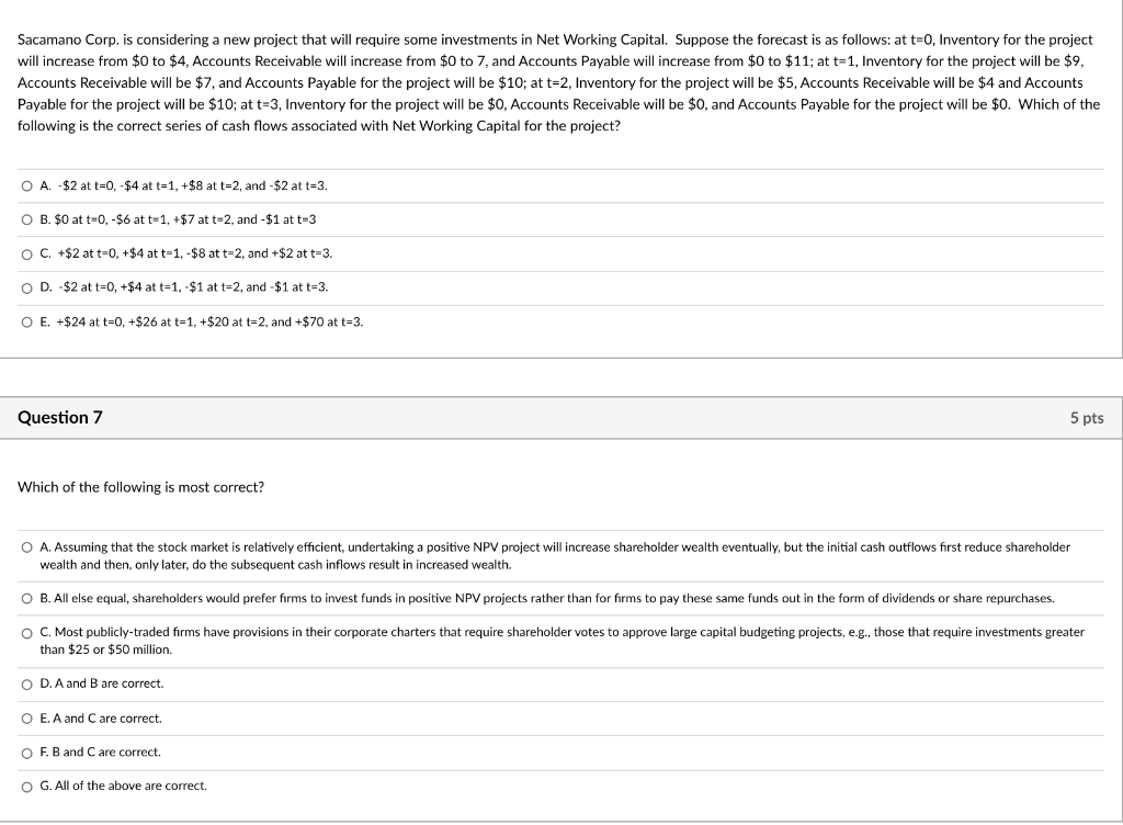  Sacamano Corp. is considering a new project that will require some