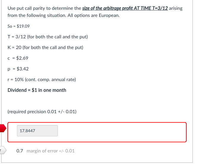  Can someone explain the steps to the answer? Use put call