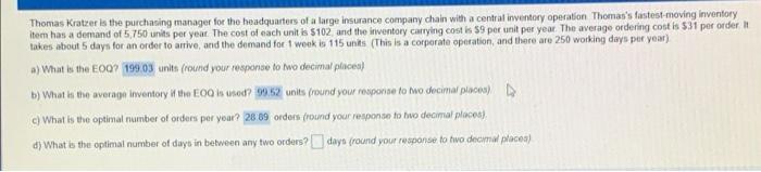 operations management Thomas Kratzer is the purchasing manager for the headquarters of