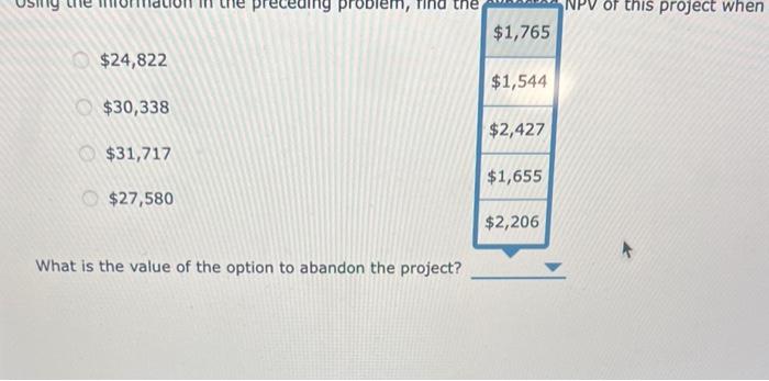 four-year project that will require an initial investment of $5,000. The base-case