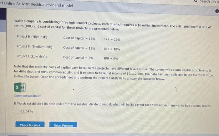 please answer correctly last attempt was -18.54 % which was wrong! el