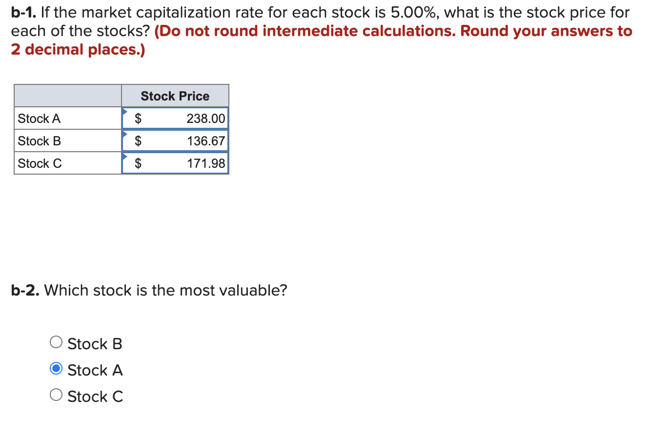 Problem 4-18 Two-stage DCF model Consider the following three stocks: a. Stock