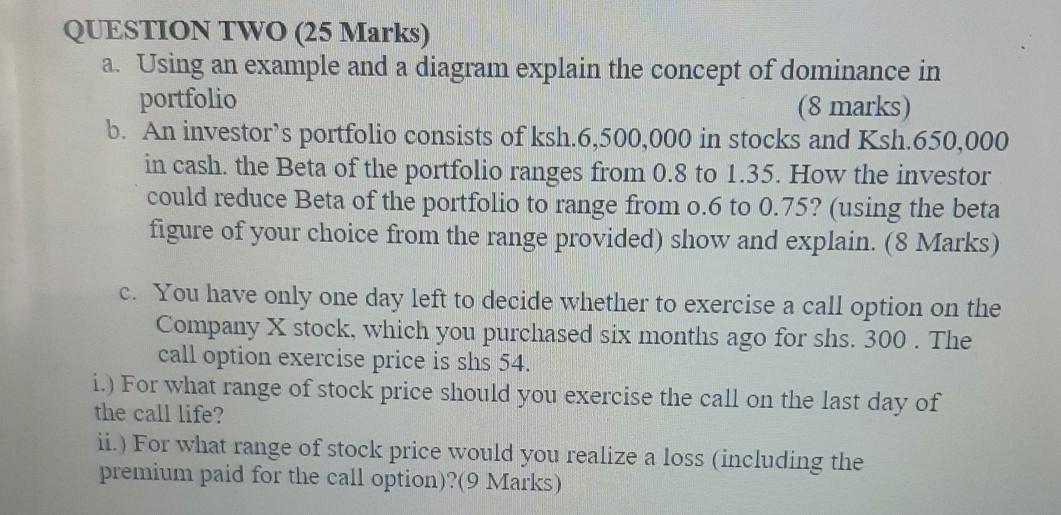 QUESTION TWO (25 Marks) a. Using an example and a diagram