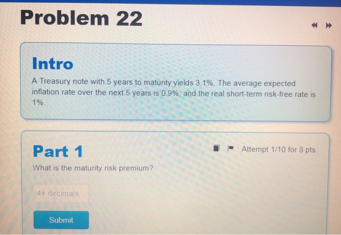  Problem 22 Intro A Treasury note with 5 years to maturity
