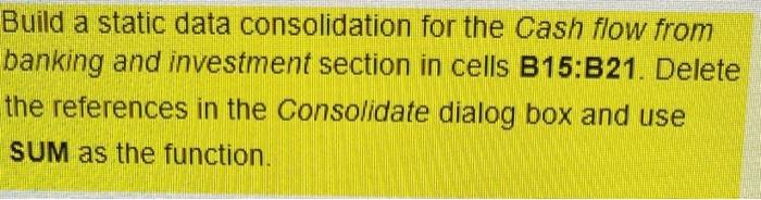 EXCEL HELP!! how do i do this? Build a static data consolidation
