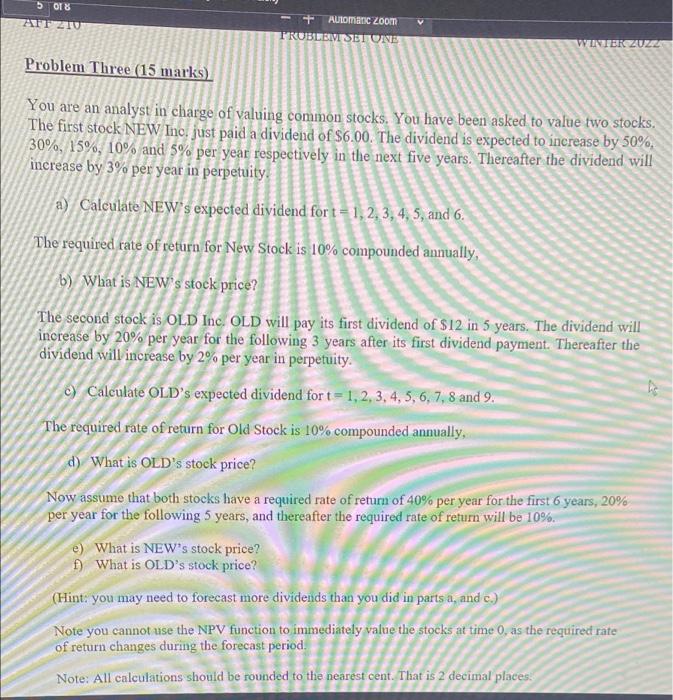 please answer using excel 5 08 Z10 Automatic Zoom TROBLEVESETUNNE VINTERZUZ Problem