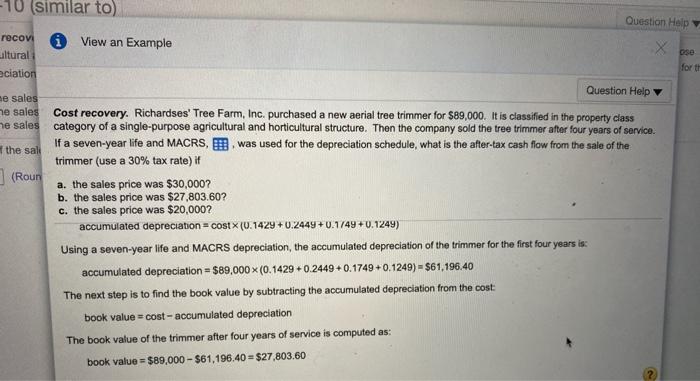 new aerial tree trimmer for $94,000. It is classified in the property