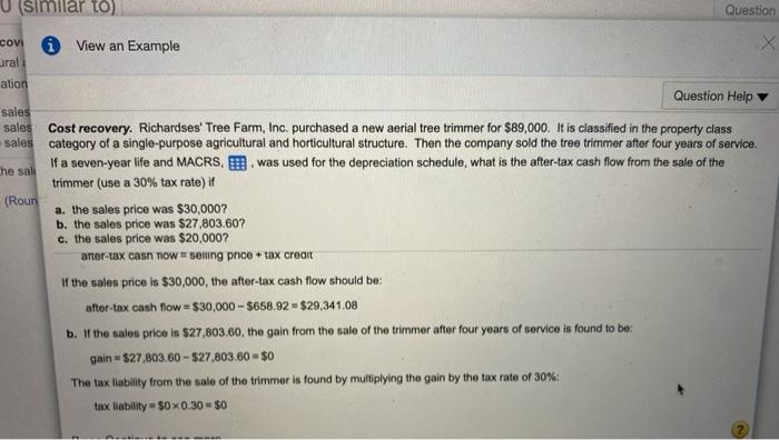 is the after-tax cash flow from the sale of the trimmer (use