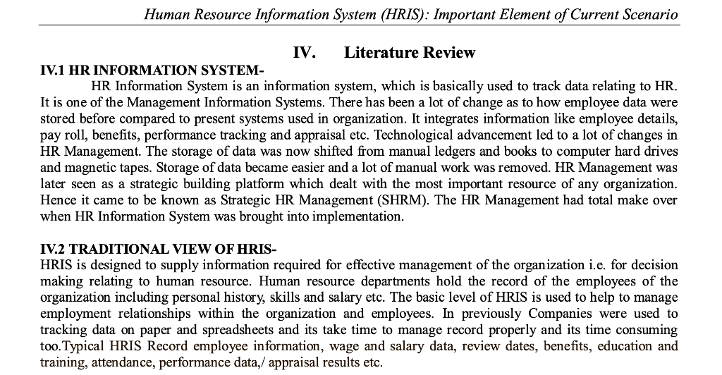 using the attached below HR Information system and traditional view of HRIS