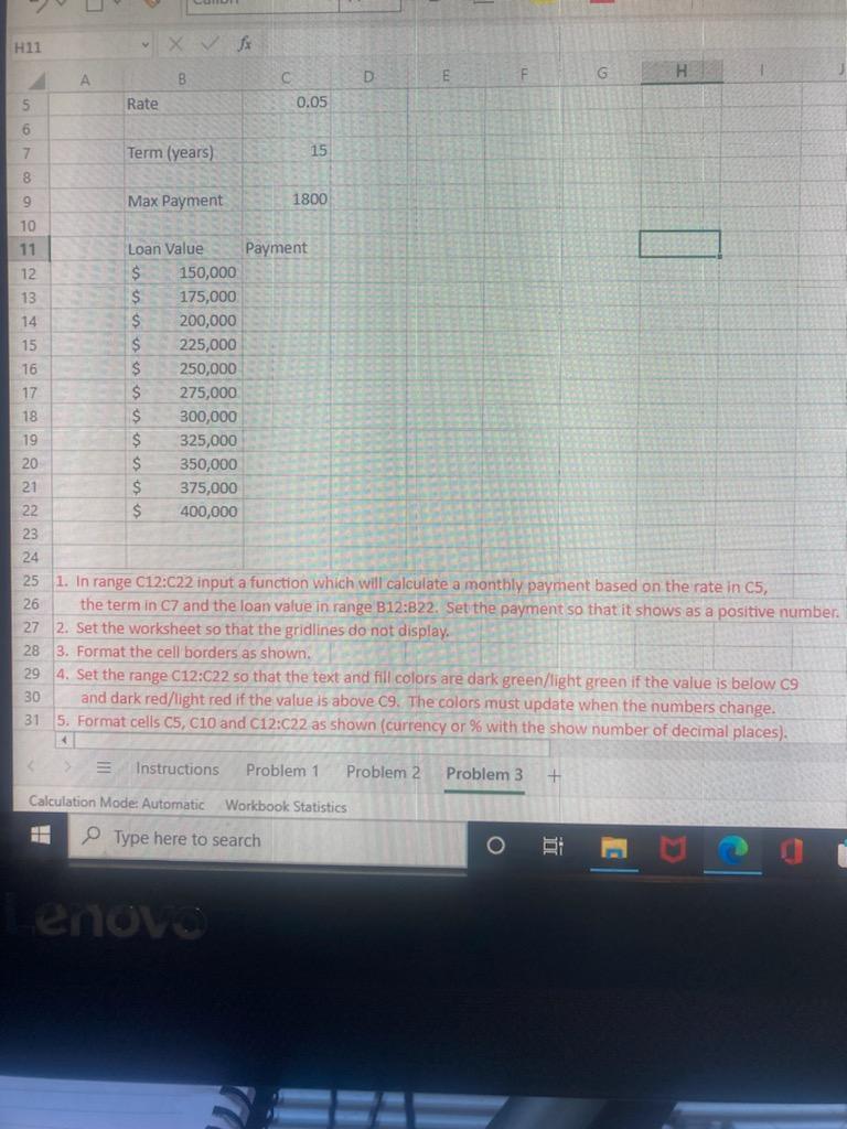  Please Provide Step by Step by step insructions and the formulas