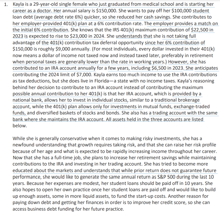  Each investment return must also be compared to a comparable benchmark