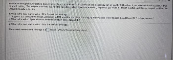 can someone help me with this practice problem You are an entrepreneur