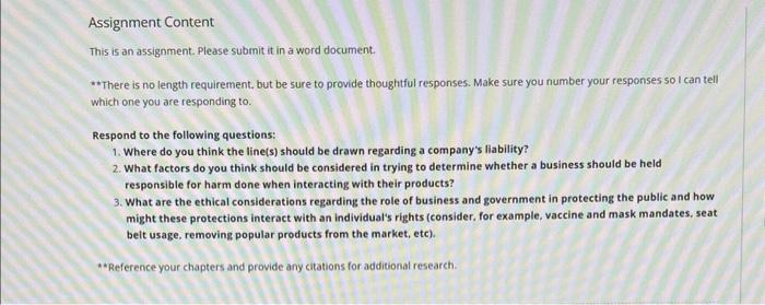  Assignment Content This is an assignment. Please submit it in a