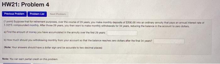  HW21: Problem 4 Previous Problem Problem List Not Problem (point Suppose