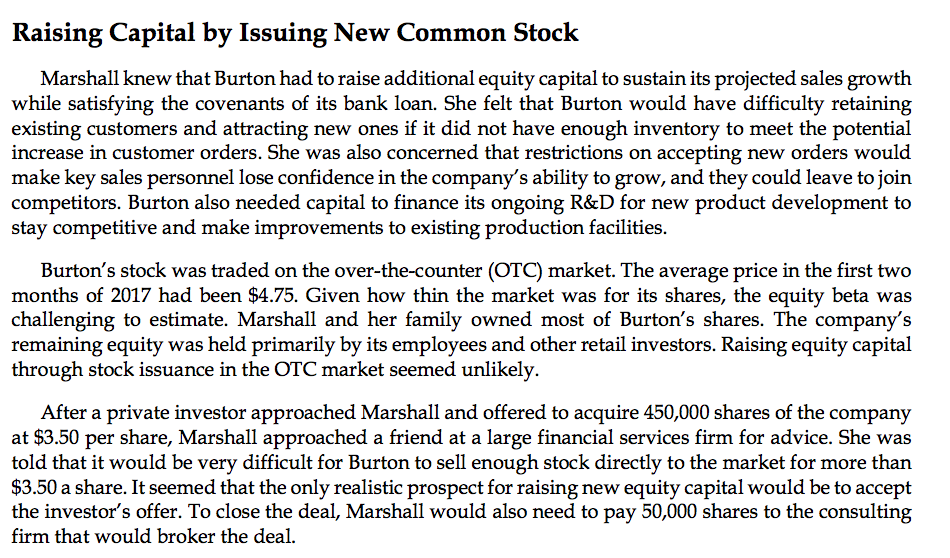 ------- Should Burton raise additional capital through a private placement? Raising