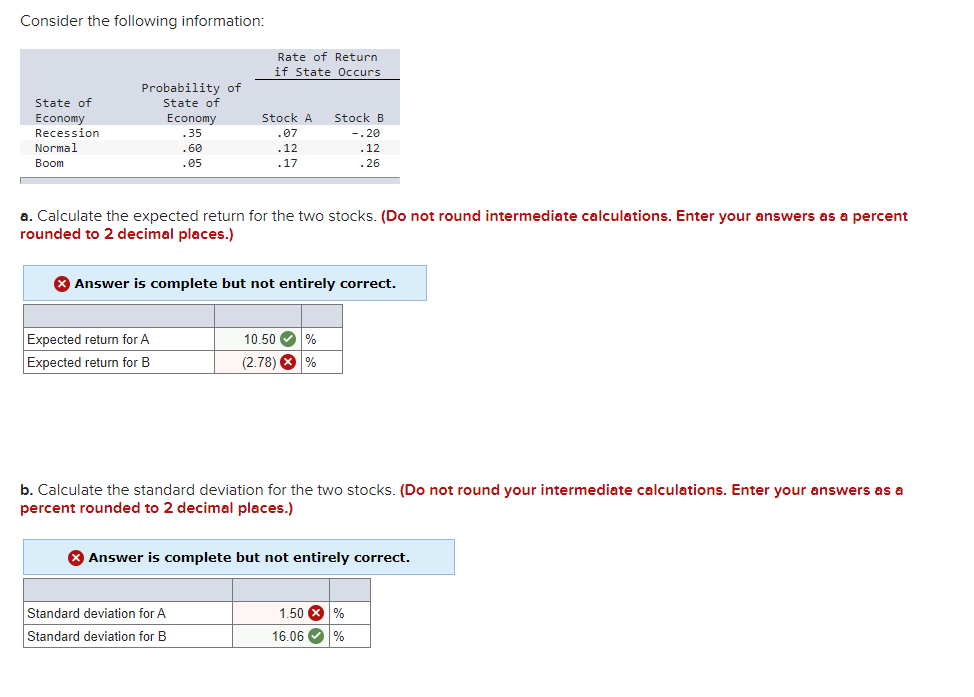 Please note that 2.78 for question 1 part b is wrong and