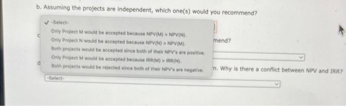 year's capital budget. After-tax cash flows, including depreciation, are as follows: a.