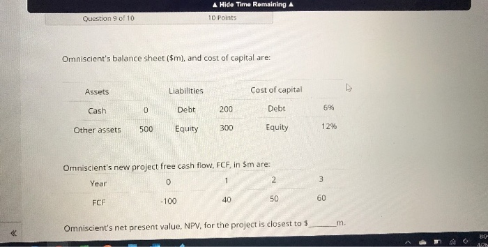  A Hide Time Remaining A 10 Points Question 9 of 10