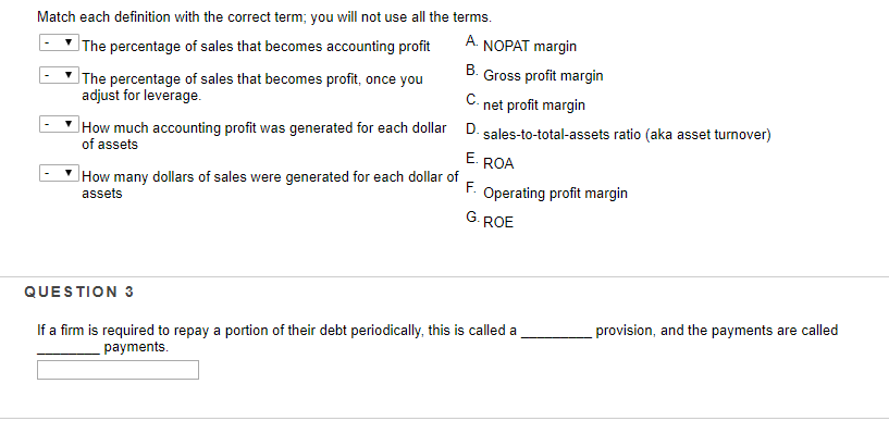  someone please help with these 2. Will upvote quickly Match each