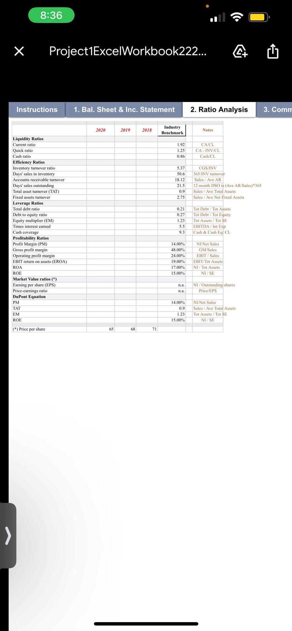 4: Instructions for This Excel Workbook View the balance sheet and income