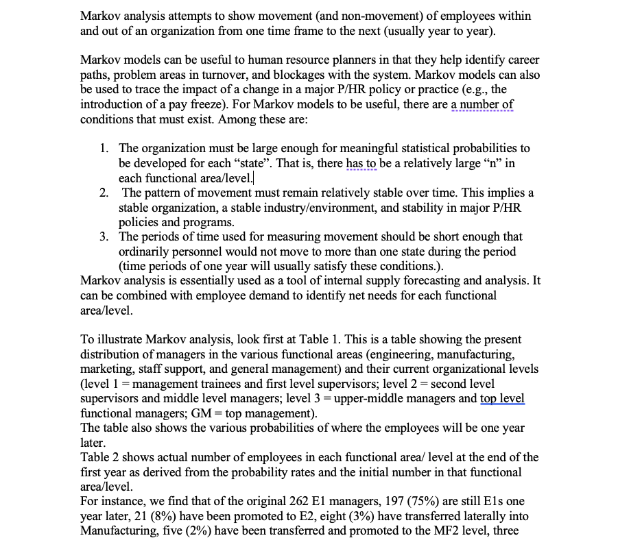 Please help fill out the empty boxes. Thank you Markov analysis attempts