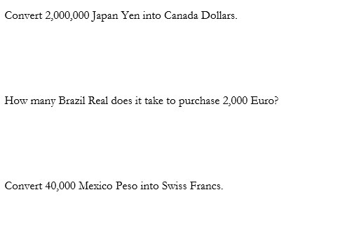 question :) thanks so much!! Foreign Exchange Quotes TABLE 18.2 Exchange rates: