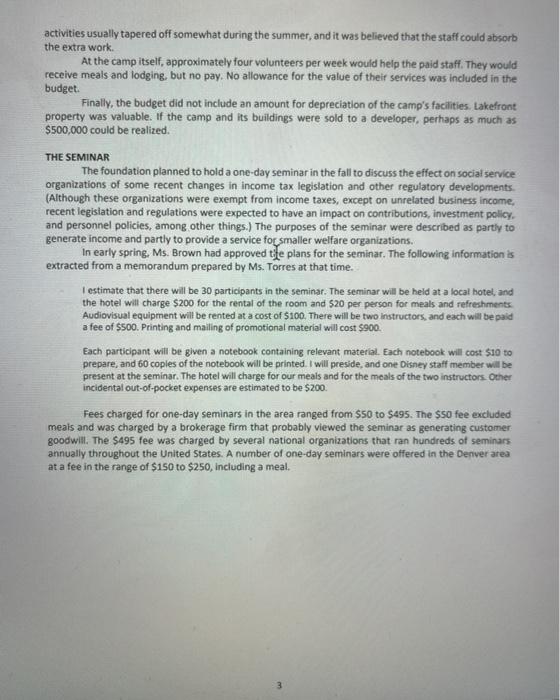 used and rationale for your choices: 1. What weekly fee should be