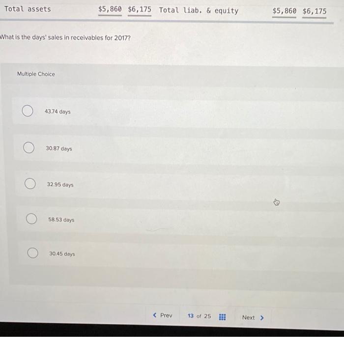 Inc. 2017 Income Statement ($ in millions) Net sales Cost of goods