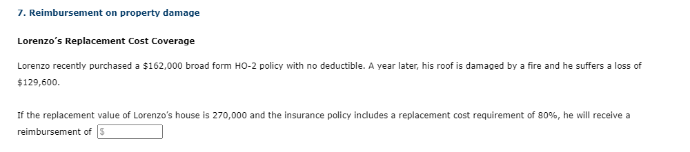 Hello CH, Could you help me understand this problem? 7. Reimbursement on