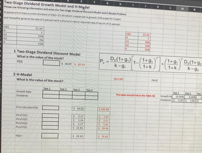 please i need help with part 2. my excel formulas are not