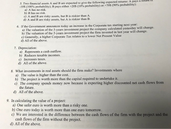  This is an old test we took and I would just