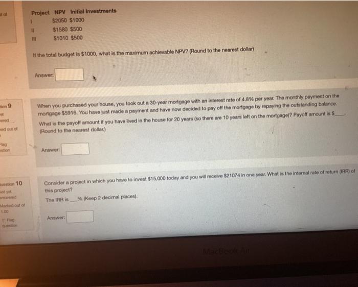 please answer middle question If the total budget is $1000, what is