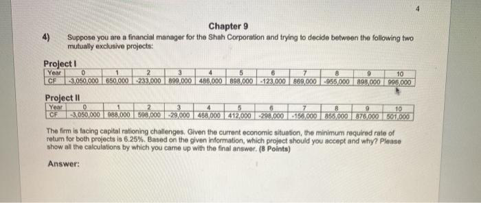  0 1 6 8 9 10 Chapter 9 4) Suppose you