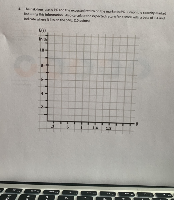 please include all work 4. The risk-free rate is 1% and the