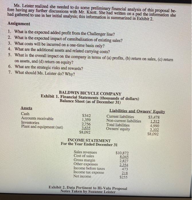 profit from the Challenger line? 2. what is the expected impact of